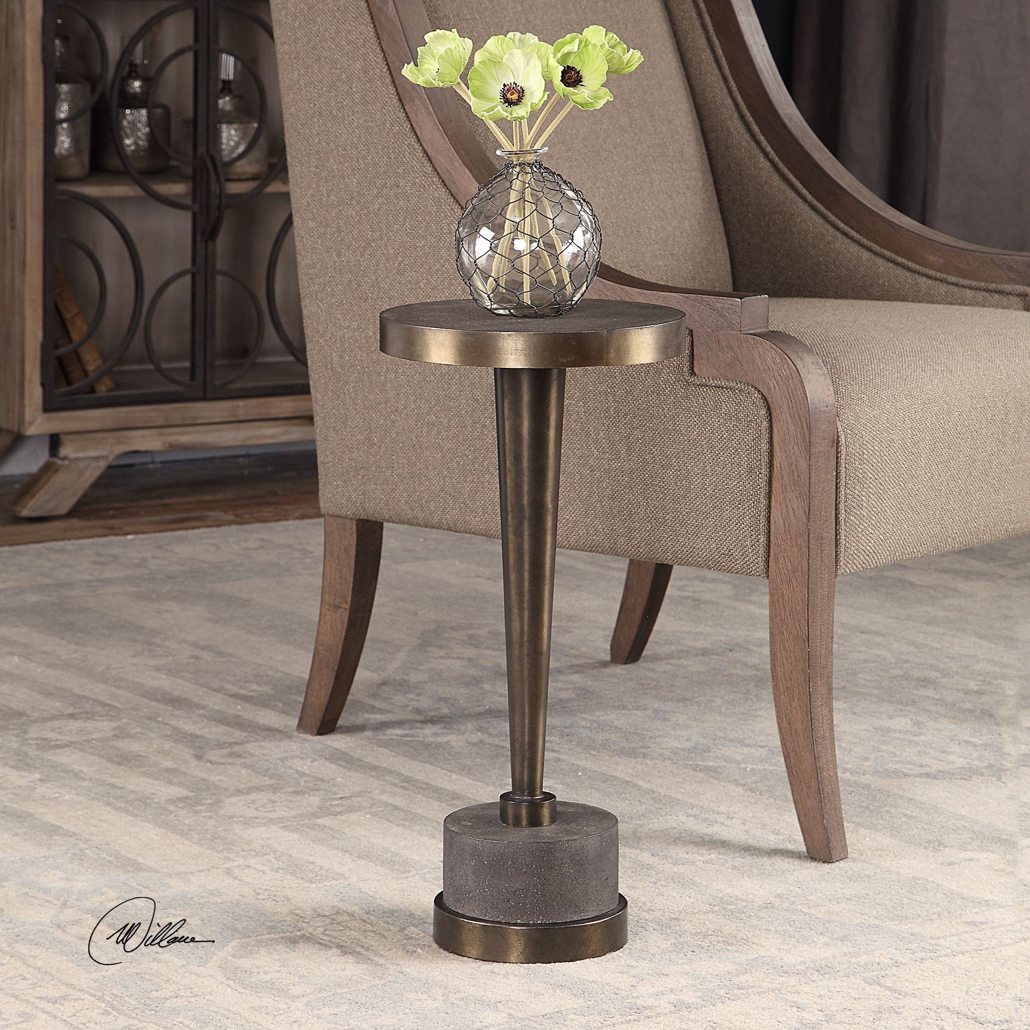 Uttermost Accent Furniture Occasional Tables Masika Bronze Accent